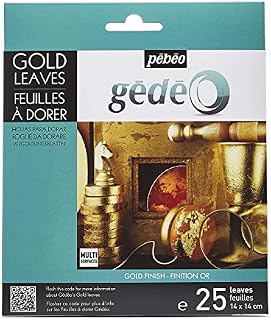 Pebeo Gédéo Pack of 25 Gold Gilding Leaves,14 x 14 cm