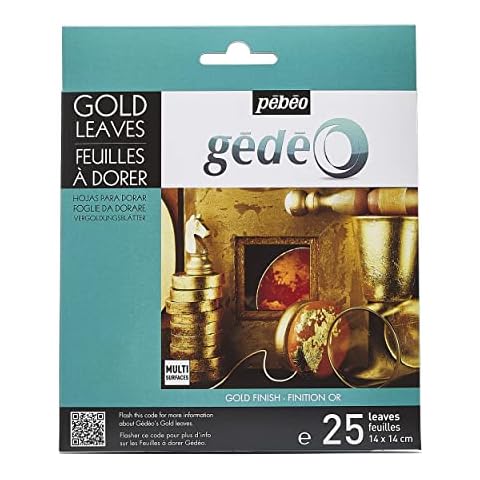 Pebeo Gédéo Pack of 25 Gold Gilding Leaves,14 x 14 cm Cover