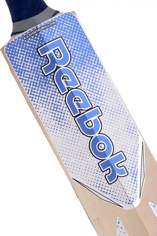 Image of Reebok Blaze Size 6 Kashmir Willow Cricket Bat with Premium Cover | Leather Ball Bat for 15+ Years | 950-1000g Lightweight