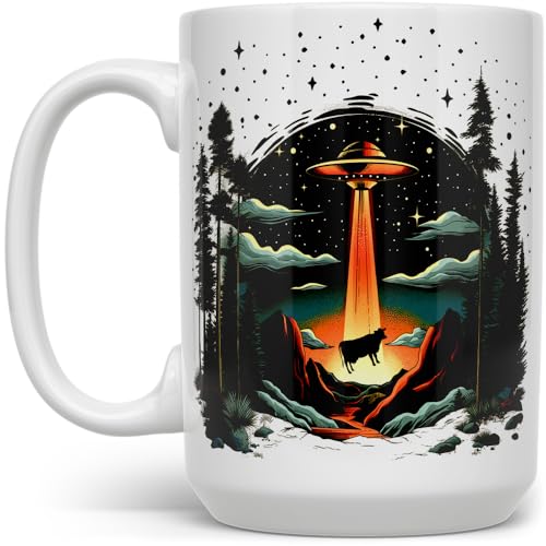 Loftipop UFO Alien Cow Abduction Mug 15oz