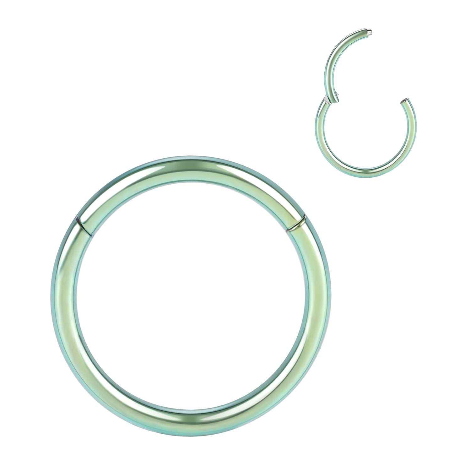 AROWRO 316L Surgical Steel Hinged Nose Rings Hoop 20G 18G 16G 14G 12G 10G 8G 6G 4G Seamless Piercing Rings for Nose Septum Cartilage Helix Tragus Conch Rook Daith Lobe Diameter 6mm to 14mm — view 14