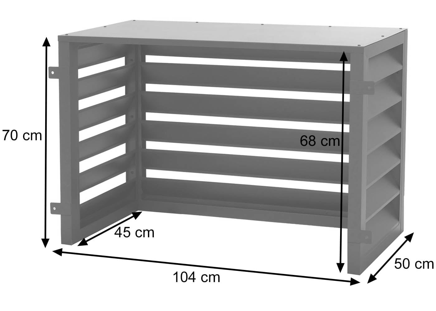 Mendler Verkleidung für Klimaanlage/Wärmetauscher HWC-O43, Abdeckung Schutzgitter, Metall 70x104x50cm - anthrazit