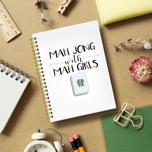 Carnet de notes Mahjong de 14 x 21 cm avec couverture rigide à spirale - 3