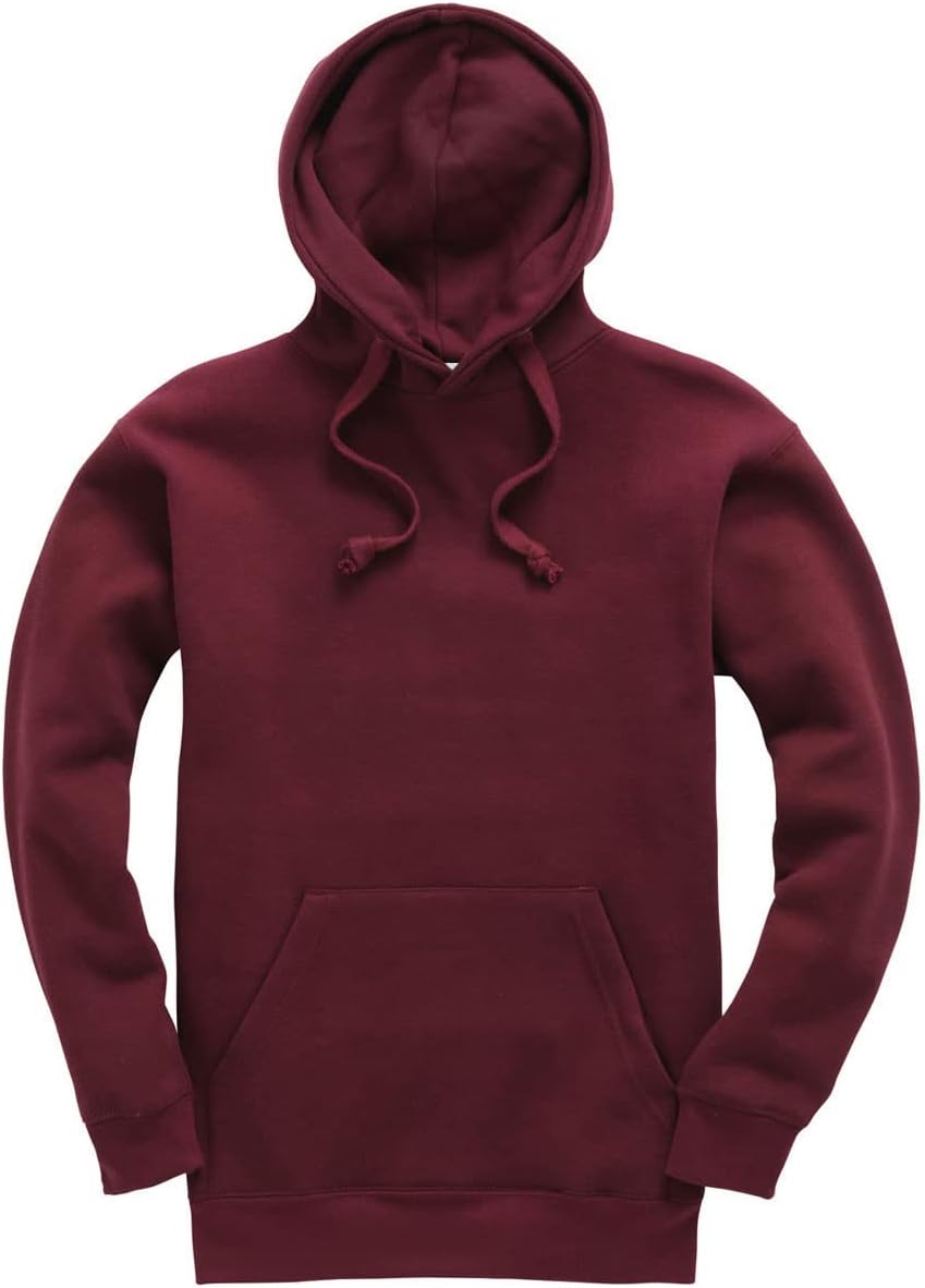 Mens Womens Unisex Soft Fleece Hoodie - Drawstrings and Pouch Pocket - Comfy Cozy Hooded Sweatshirt - Perfect for Casual Work Wear, Gym - 80% Cotton 20% Polyester