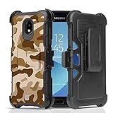 Compatible with Samsung Galaxy J3 (2018) / J3 Achieve / J3 Star/Express Prime 3 / Amp Prime 3 / J3V 3rd Gen Rugged Case w/Stand+Holster Clip Cover - Desert Camo