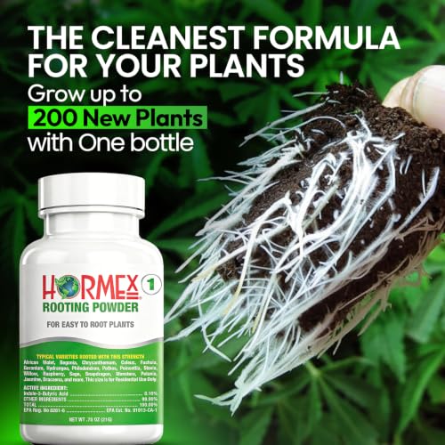 Hormex Rooting Hormone Powder #1 - Fast Roots for Tender Plant Cuttings Detail