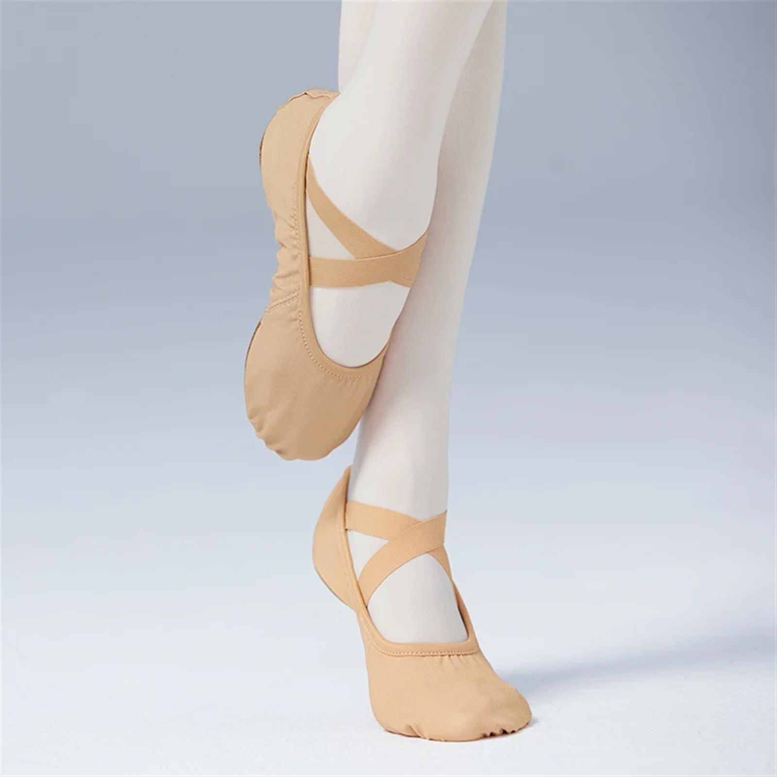 Ballettpantoffeln Ballett-Tanzschuhe for Damen und Mädchen, Teenager, Geteilte Sohle, Ballettschuhe, Kinder, Erwachsene, elastische Ballett-Praxis-Tanz-Hausschuhe(Beige,30)
