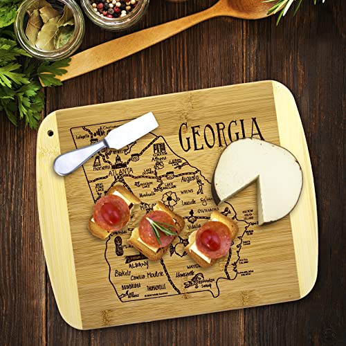 Image of Totally Bamboo A Slice of Life Georgia Engraved Map Cutting Board
