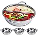 Asixx Fondue Chinoise, Hot Pot à Deux Saveurs en Acier Inoxydable Cuisinière à Induction, Four à Gaz, Four Électrique Plaque Vitrocéramique, etc(31cm)