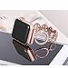 Secbolt 38mm/40mm Glister Bands Compatible Apple Watch Series 4 40mm, Series 3/2/1 38mm, Women Iwatch, Stainless Steel O-Link Band Strap, Rose Gold