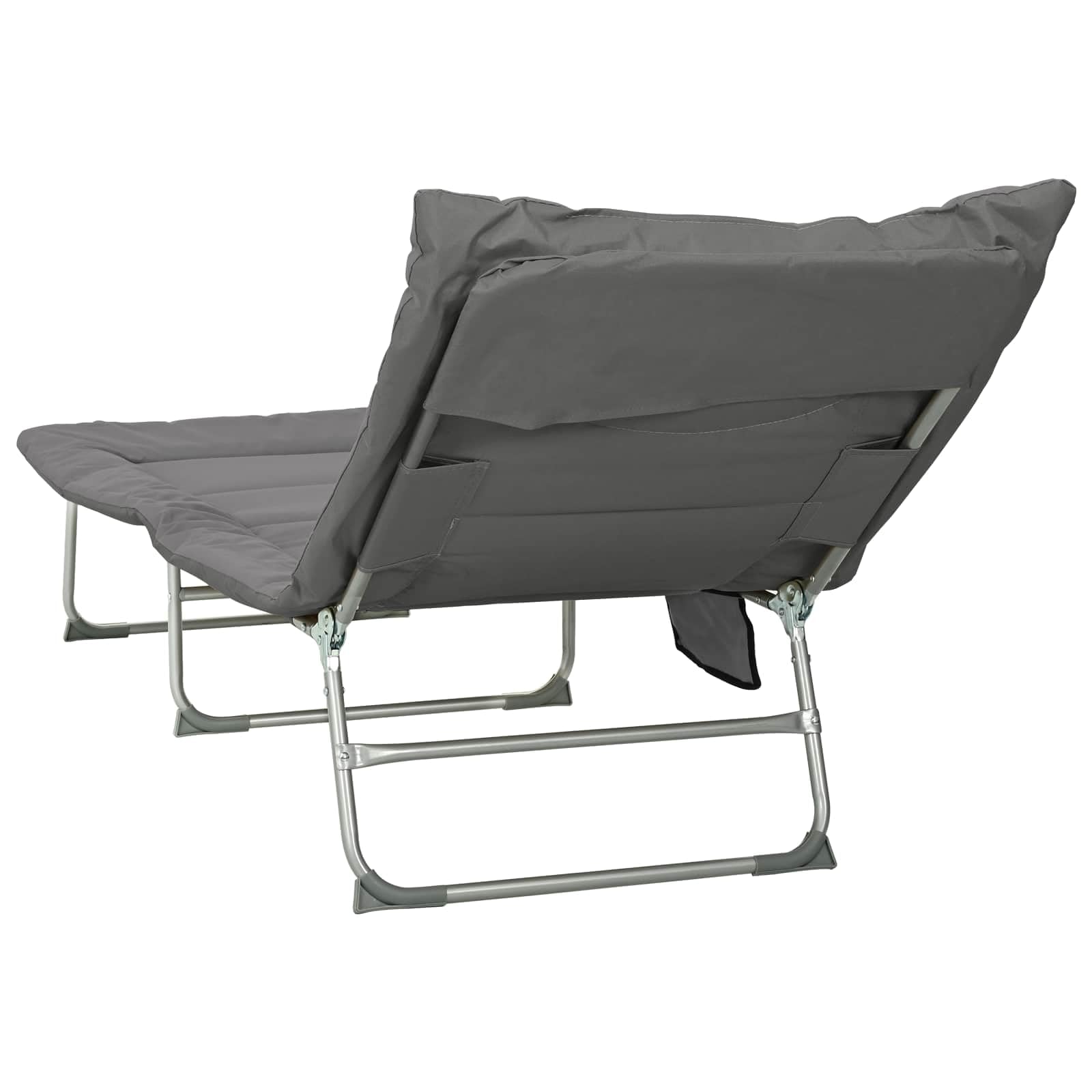 Klappbare Sonnenliege Anthrazit mit Verstellbarer Rückenlehne, deckchair relaxliege liegestuhl strandliege wetterfest faltbar ergonomisch für Garten Balkon terrasse Pool Outdoor Camping