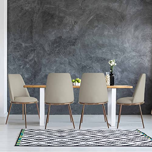 Sepnine Dining Chairs Set Of 2,Pu Upholstered Leather Side Chairs,Modern Kitchen Room Chairs Vanity Chairs With Rose Golden Legs For Kitchen Living Room #TOP1