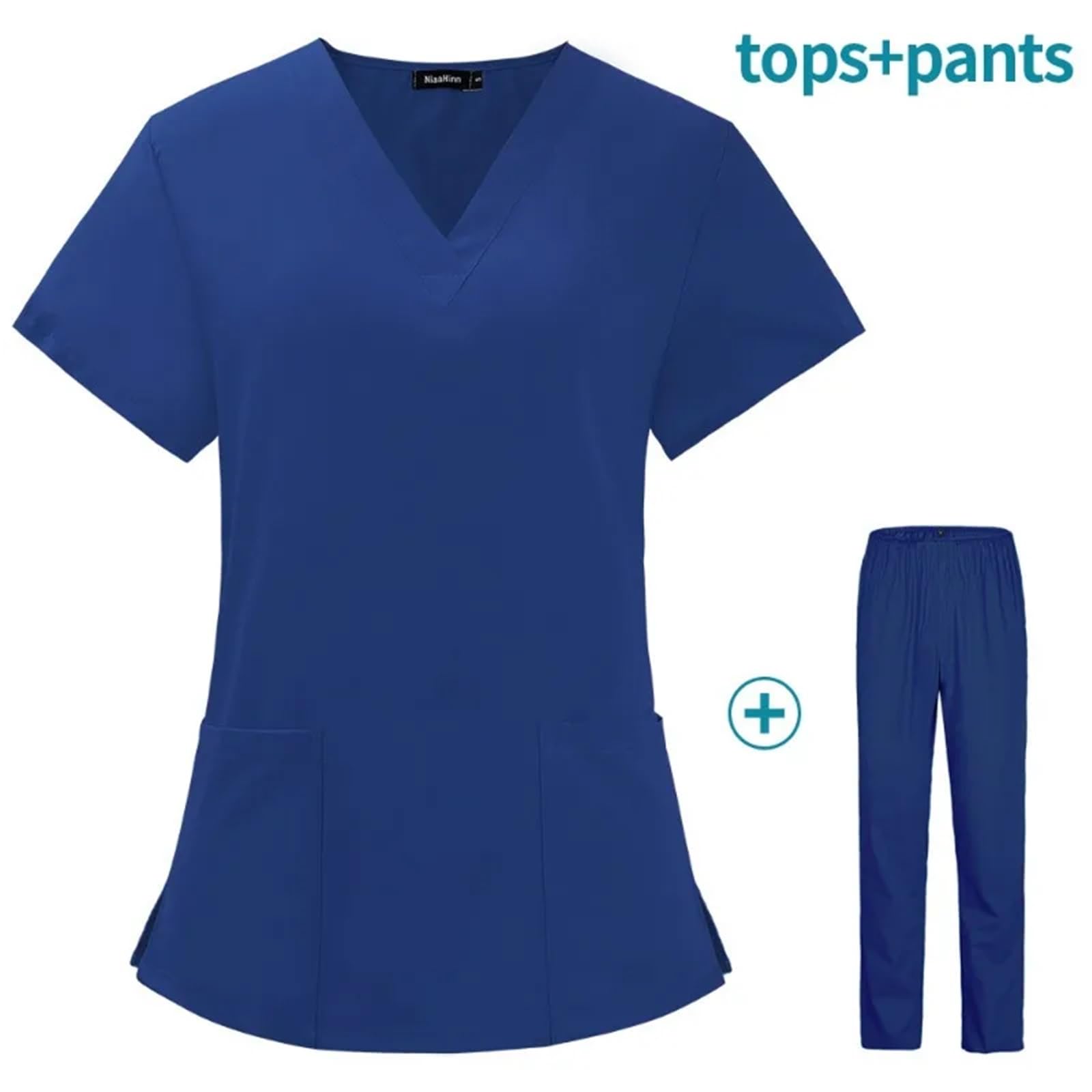 Uniforme Sanitario Unisex Traje de túnica médico SPA, Uniformes quirúrgicos, Conjunto Uniforme for Mujer, Enfermera, clínico Belleza, Top + pantalón