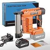 Blayram Nail Gun Cordless 21V, 2 in 1 Brad Nailer & Electric Stapler with 1 * 4.0Ah Battery, 800 Nails & 800 Staples for DIY Project of Upholstery, Home Improvement and Woodworking
