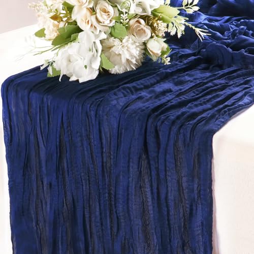 Cheesecloth Table Runner Dark Blue for Back to School Desk Decor, 1Pack