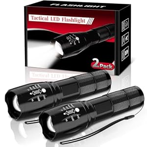 BESTSUN LED Flashlight 2 Pack, Small Flashlights Powerful High Lumens 5 Modes, Waterproof Zoomable Mini Flash Light for Home Emergencies Camping Essentials, Christmas Stocking Stuffers Gifts for Men