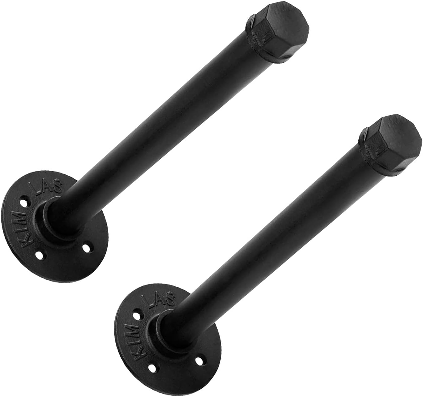 Industrial Black Iron Pipe Shelf Brackets, Rustic Wall