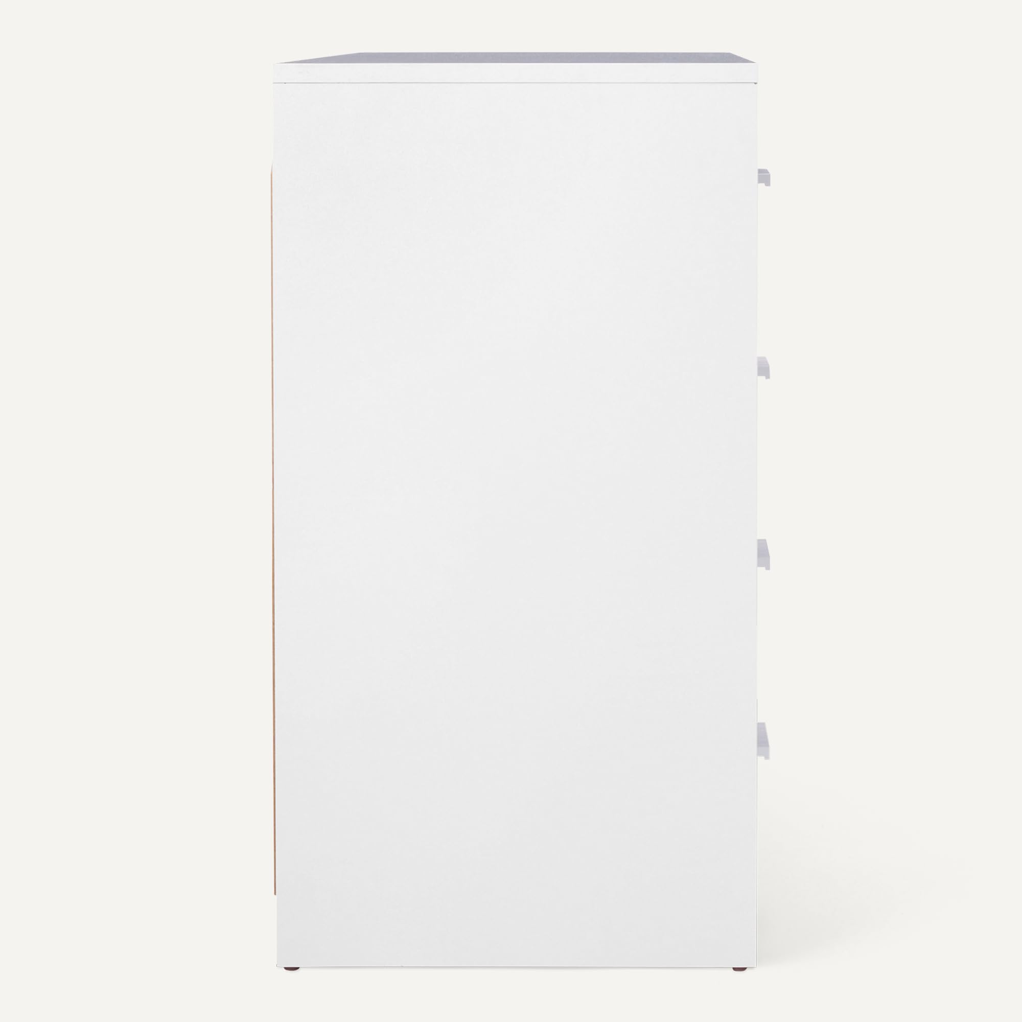 Amazon Basics Cajonera, Armario de Dormitorio con 4 Cajones, Armario, Tocador de Almacenamiento, Blanco, 40 x 75 x 74cm