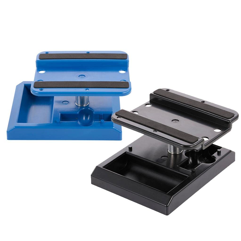 predolo Soporte de Trabajo para Coche RC de Mantenimiento Estación de Reparación Base Giratoria Plástico Resistente con 360 Grados y, Azul, 20 x 15.5 x 7 cm