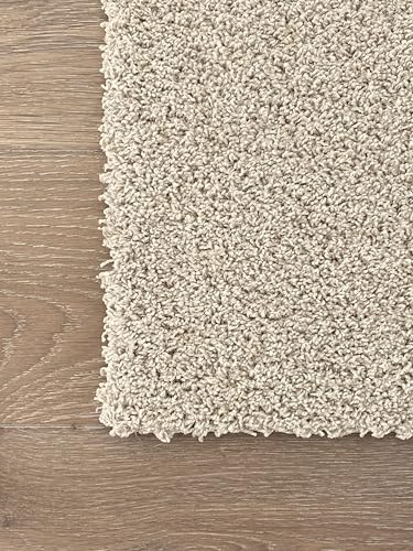 Atelier Luxury Carpet Tiles/Squares (40sf) ($3.1/SF) - Plush - DIY Installation, Seamless Appearance, High-Density Padding, Machine Washable (Light Beige, 8x8 (Sample))