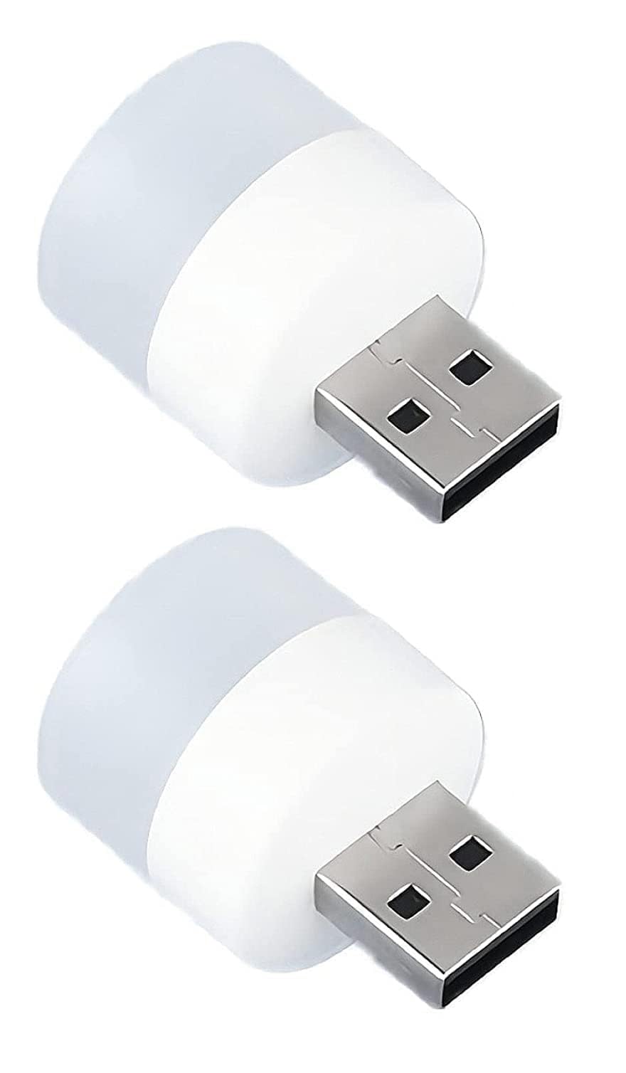 LEAWALL Plug in LED Night Light Mini USB LED Light,Mini USB LED Light, LED Portable car Bulb, Indoor, Outdoor, Reading, Kitchen,Sleep (2 pcs)