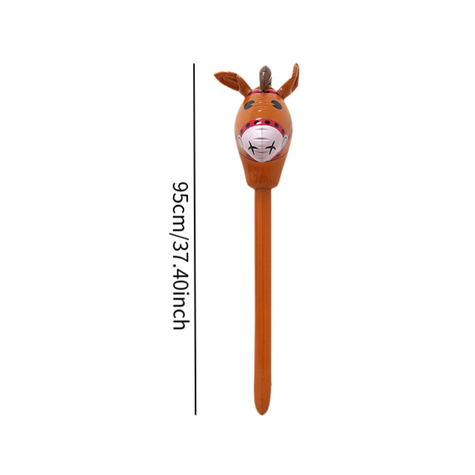 Menolana Hobby Horse Stick Toy, Lovely Horse Head Stick Balloon, Creative Party Decoration, Blowing up Stick Toy, Brown