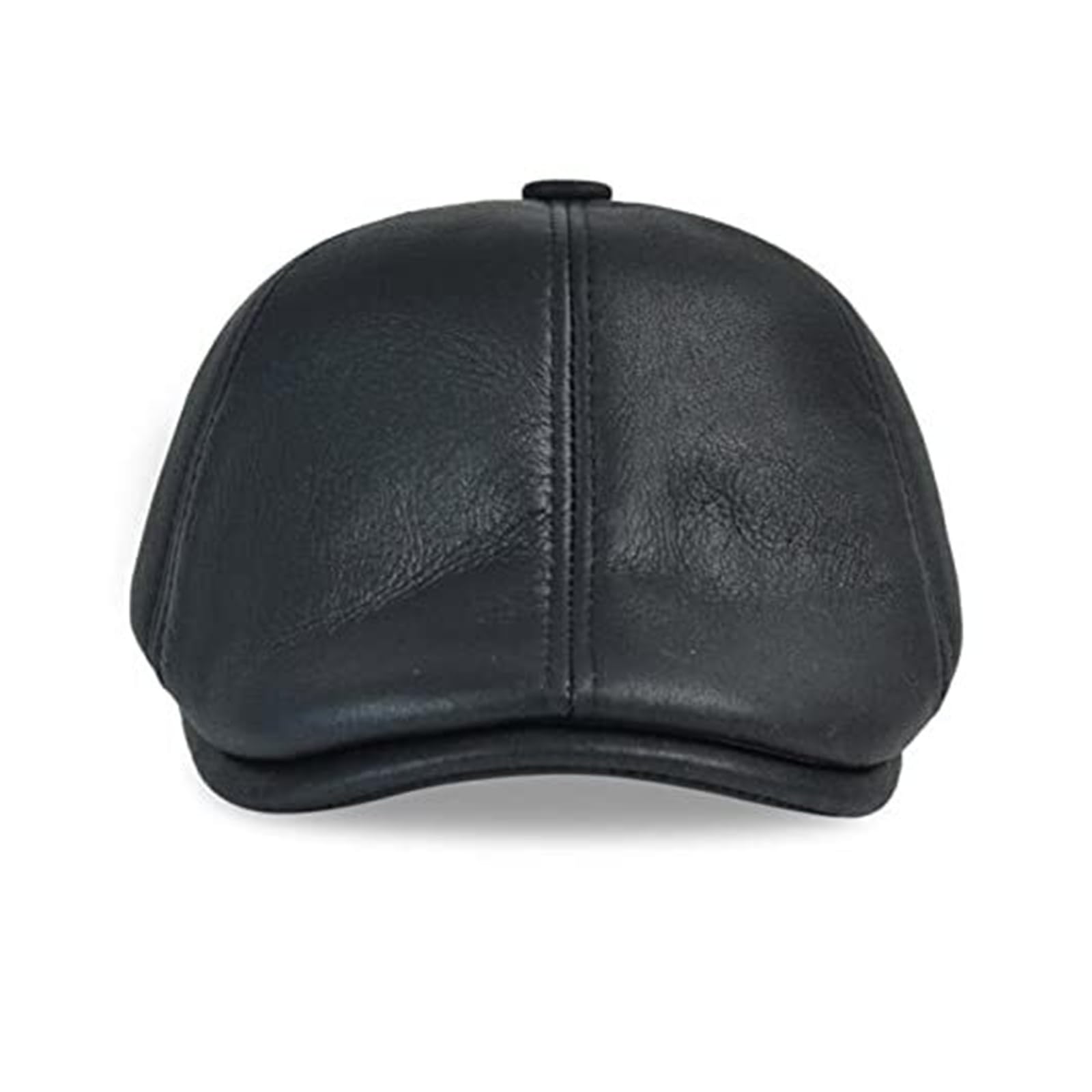 Real Leather Baseball Cap Hat with Ear Flaps - Winter Warm Beret for Men and Women (Black 2, XXL)(X-Large; Black 2)