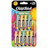 ChapStick Lip Care, Tropical Treats Collection (9 Sticks) – Electric Tangerine, Fizzy Grape & Zingy Watermelon Lip Balm, 0.15 Oz Ea