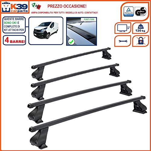 ✅ Portata 75 KG 4 BARRE Portatutto Fiat Talento dal 2017 in poi Portapacchi Attacchi Acciaio
