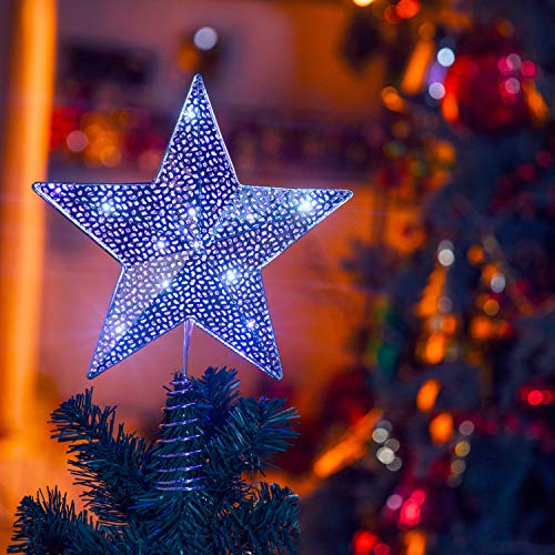 KPCB Tech Christmas Tree Topper Lighted Toppers Silver