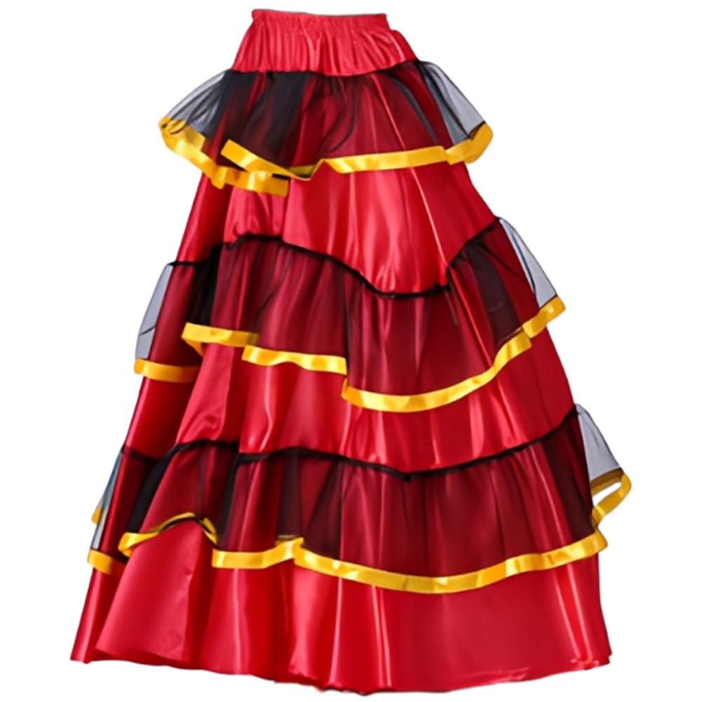 Robe de bal style jupe de danse espagnole longue et ample à volants