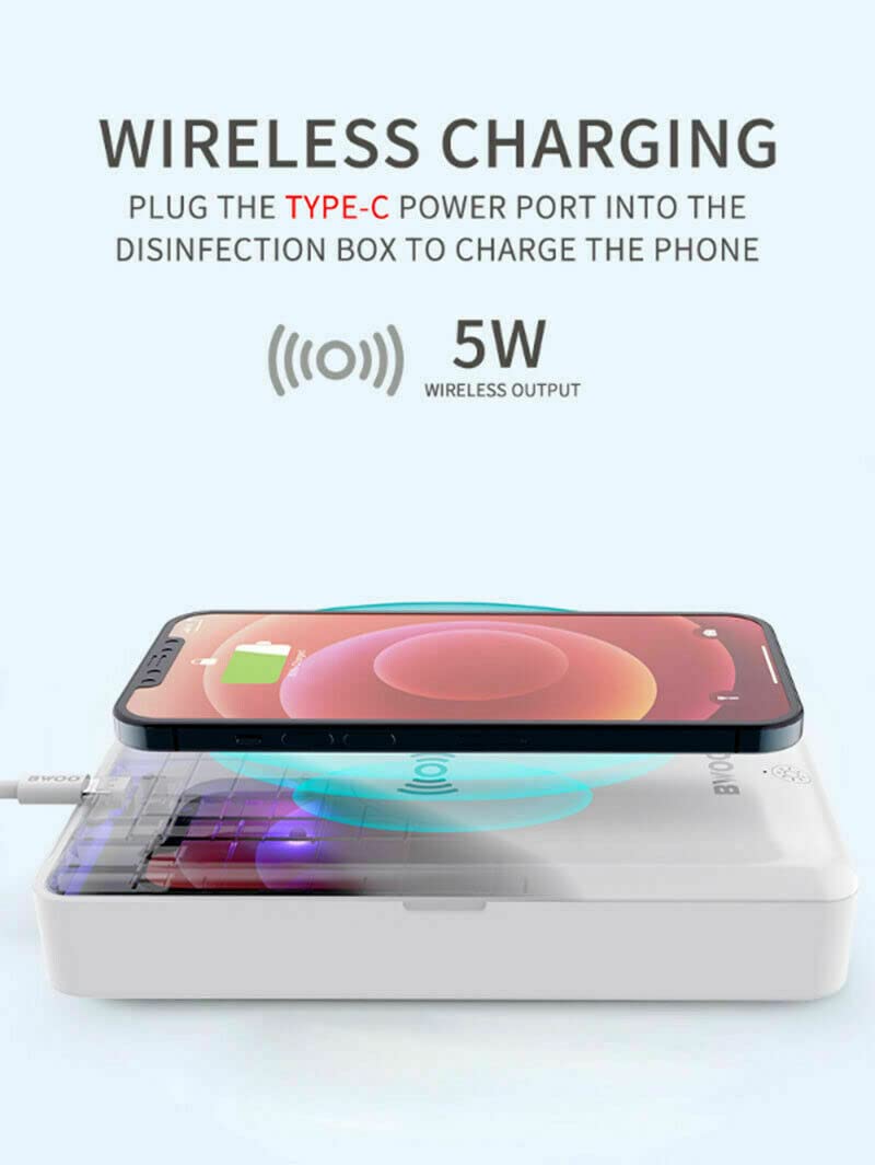 bwoo Sterilizzatore UV per Smartphone Antibatterico Portatile Ricarica Wireless XD-01