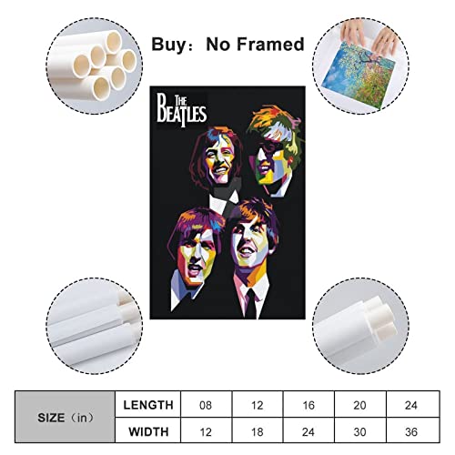 SHUPSY Poster décoratif sur toile The Beatles Pop Fan Art – Impression moderne pour chambre à coucher – 50 x 75 cm - Les Beatles, Paul McCartney, John Lennon, RIngo Starr, George Harrison SHUPSY Poster décoratif sur toile The Beatles Pop Fan Art - Impression moderne pour chambre à coucher - 50 x 75 cm – Image 3