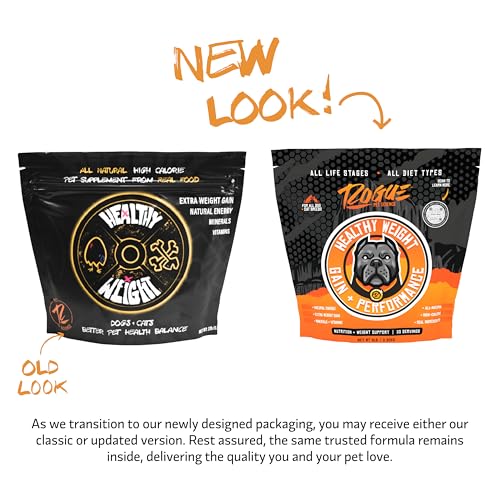ROGUE PET SCIENCE Healthy Weight - Natural Weight Gainer for Dogs - High Calorie Tasty Dog Food & Cat Food Topper - Supports Weight Gain, Gut Health & Digestion - Helps Provide Natural Energy (2 lbs)