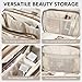 Travel Makeup Bag Women's Large Capacity Cosmetic Portable Organizer Large Opening Waterproof Storage Toiletry Bags Vertical Free-Standing Brush Holder for Easy Access Copper