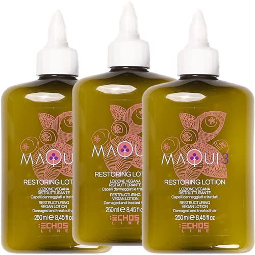 ECHOSLINE MAQUI Aufbaulotion für geschädigtes Haar 250ml Maqui 3 vegane Lotion 100% mit Ecocert-Zertifizierung 3x250ml