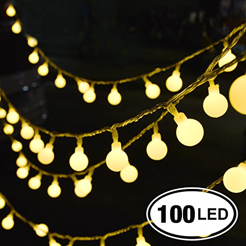 Guirlande Lumineuse Extérieur Abeilles 10 M 100 Ampoules? JOLVVN Guirlande Guinguette LED Raccordable 3 mètres Décoration Jardin/Mariage/Fête/Noël/Terrasses/Rideaux/Bar/Café