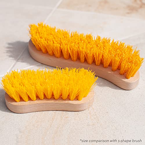 Image of Stiff Bristle Brush - Scrub Brush for Deep Cleaning, Hand Brush with Hard Bristles, Utility Nylon Brush for Indoor and Outdoor, Wooden Boot Hand Scrubber, Scrubbing Brush Heavy Duty (Pack of 2)