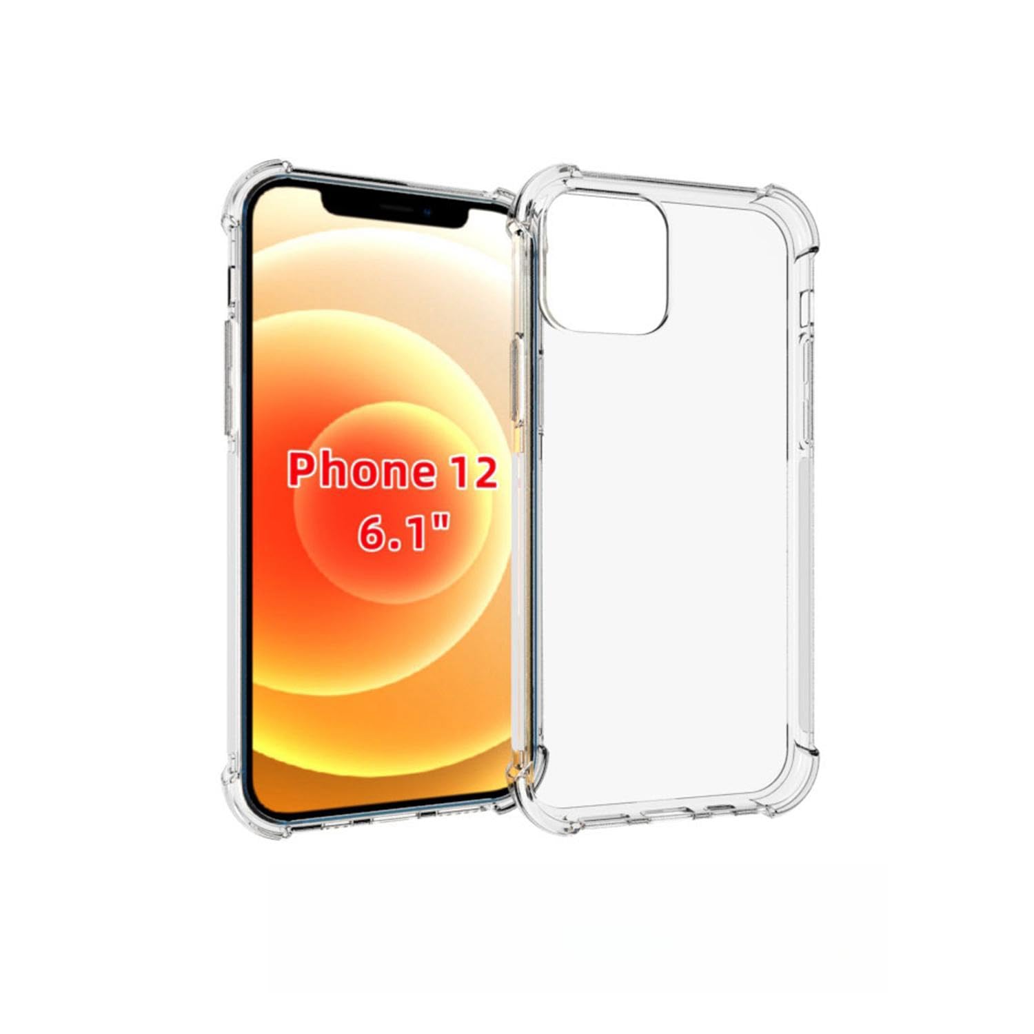 【全面保護】for アイフォン 12用のケースiPhone12/12 Pro 用の保護カバー 薄型 TPU材質 『四隅がエアクッション構造』 耐衝撃 薄型 軽量 指紋防止 取付簡単 黄変防止 適用 アイフォン 12 / 12 プロ