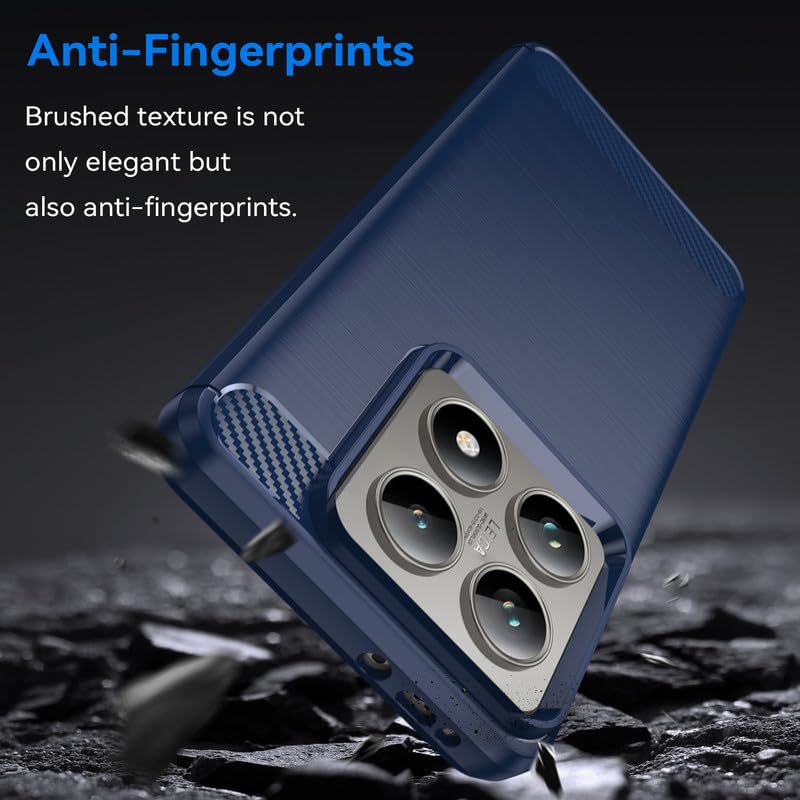 Image of Hybrid Carbon Fiber Back Case for Xiaomi Mi 14T Pro (Blue)