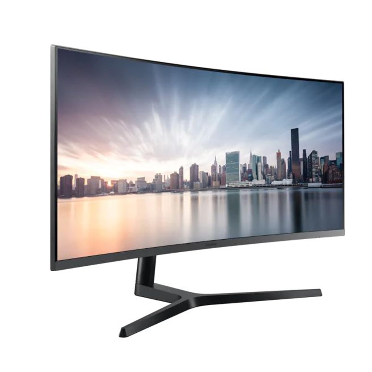 Samsung Monitor LC34H890WGRXEN, Monitor Professionale Curvo 34'' 21:9, UWQHD, 3440 x 1440, Quantum DOT, 100 Hz, 4 ms, 1 USB-C, 1 DP, 1 HDMI, Regolabile in Altezza, Argento Scuro, VESA