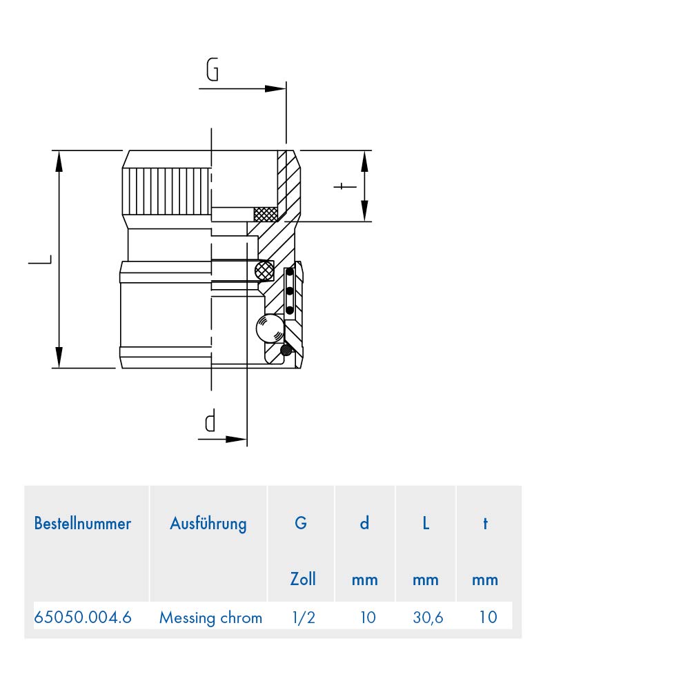 ABA Beul 65050.004.6 wodny system 1/2, chromowany
