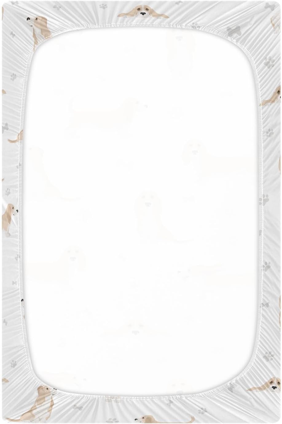 Basset Hound Dog Toddler Baby Sheets for Crib, Neutral Mini Crib Mattress Sheets Fitted, Soft & Breathable 52 * 28 * 9In