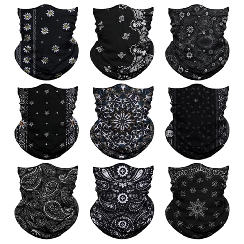 Image of Neck Gaiter for Men Women Headwear Bandana Head Wrap Face Scarf Mask Cover Warmer Balaclava-Seamless & Versatile