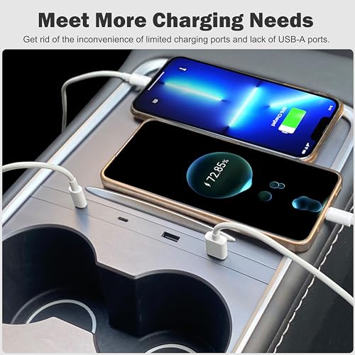 Chargeur Hub USB pour Tesla Model Y et 3 console centrale - 4