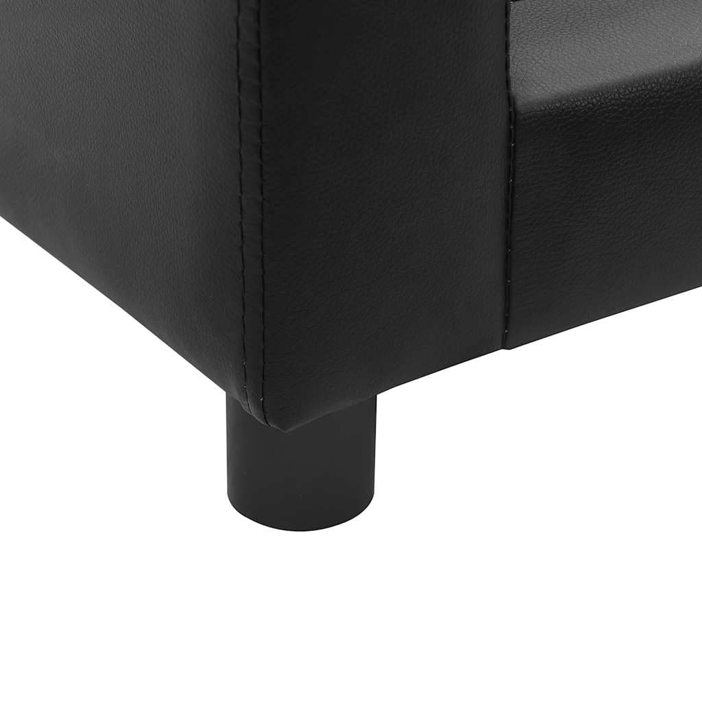 vidaXL Hundesofa Schwarz 60x43x30cm Plüsch Kunstleder Hundecouch Haustiersofa
