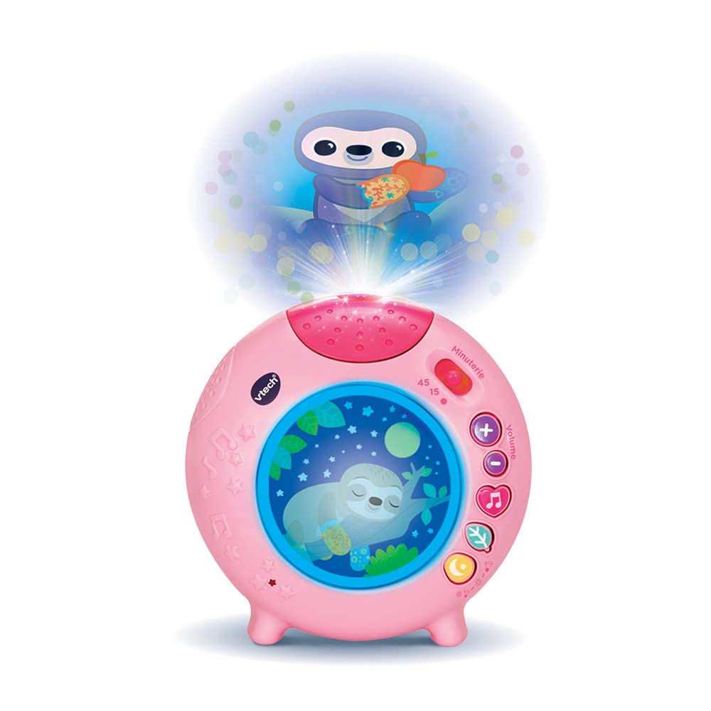 VTech Lumi Veilleuse Nuit Enchantée Rose Veilleuse Bébé Musicale Projection Lumineuse Plafond Musique Douce Bruits Blancs Sons Nature Cadeau Naissance