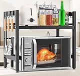 Límite-MX Estante de Microondas,Soporte Extensible para Microondas,Estante Organizador de Cocina, Soporte de Cuchillos y 6...