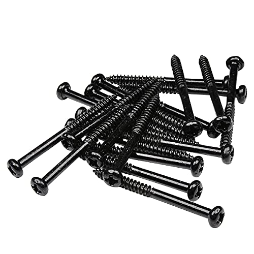 Musiclily Basic 3x35mm 金属 ミリ規格 スレッド ベース ピックアップビス プレシジョンベース/ジャズベースPU用、ブラック(20個セット)