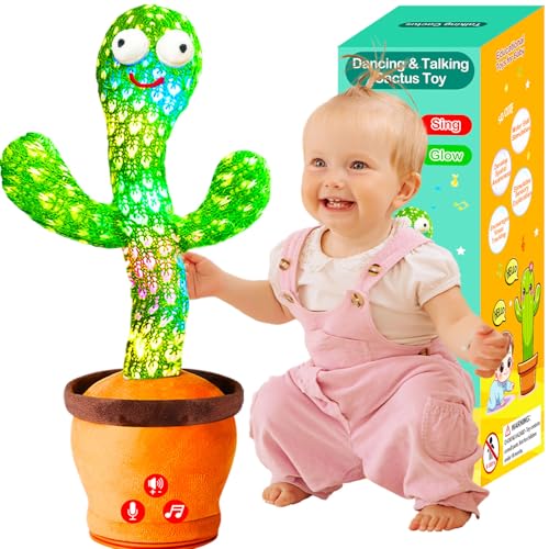 Volume Adjustable Dancing Talking Cactus Toy, Interactive Baby To...